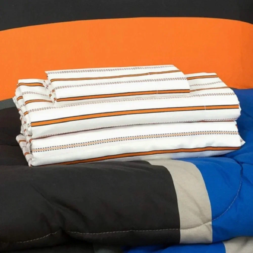3 Piece Rugby Orange Sheet Set